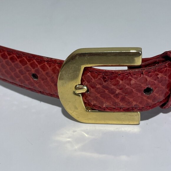 Crown Pacific Genuine Snake Skin Belt Women's Medium Red Western Luxury - Picture 2 of 8